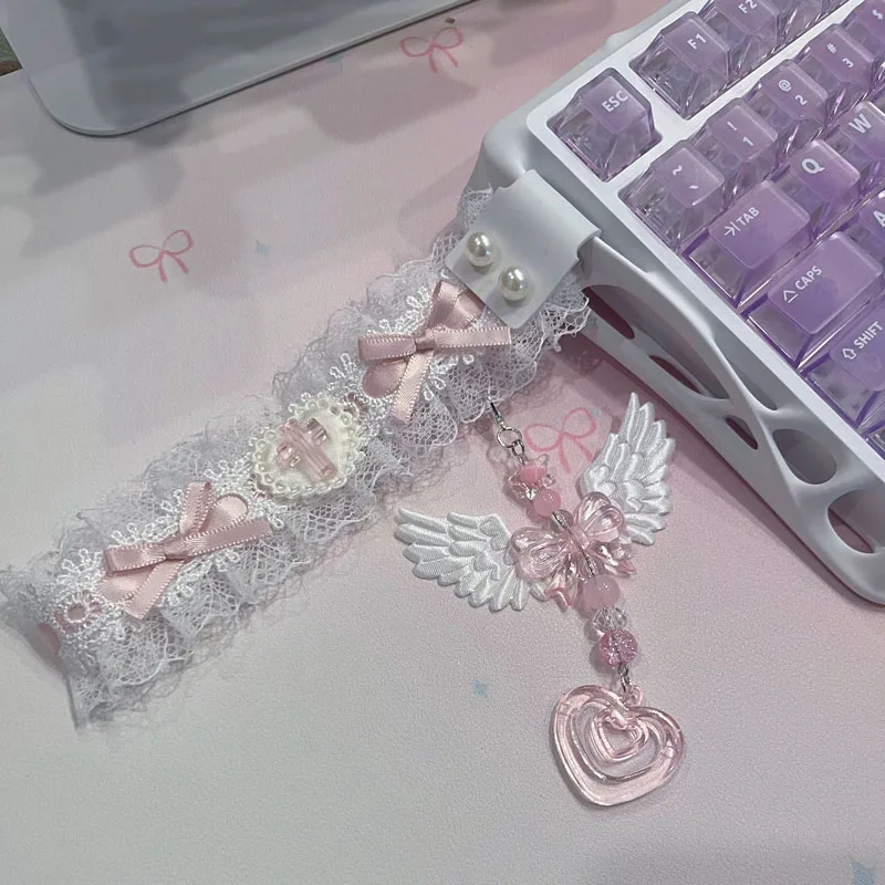 Lace Keyboard Strap Ribbon Universal Personalized Mechanical Gaming Decor Retro Style Custom Desk Setup Gamer Accessories Gift