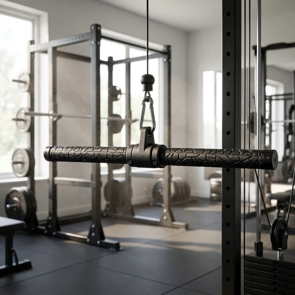 Rotating Lat Pulldown Low Row Machine Handles 450mm Cable Machine Attachment Set Steel Core Soft Grip Non Slip Equipment Parts