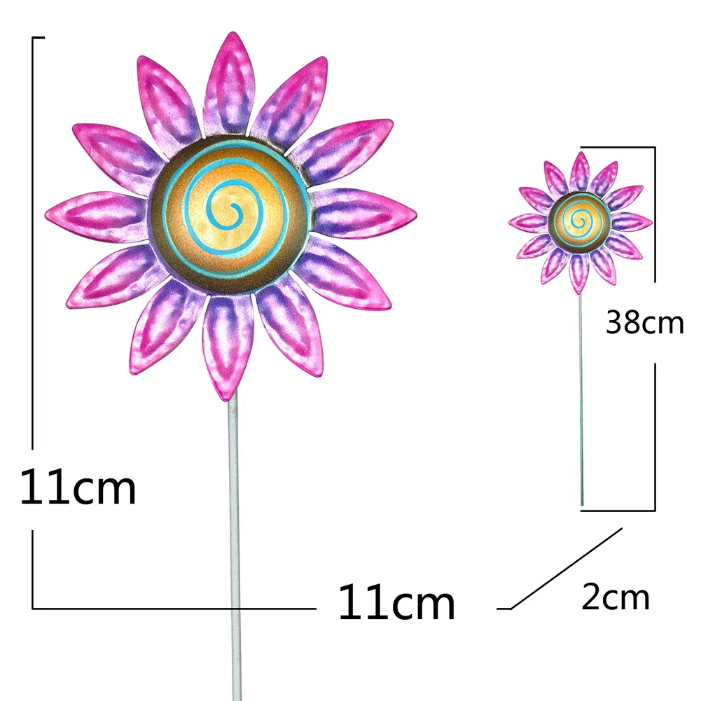 Wrought Iron Flower Stakes Art Sculpture Colorful With Stake Standing Lawn Flowers Outdoor Garden Decor Home Decor