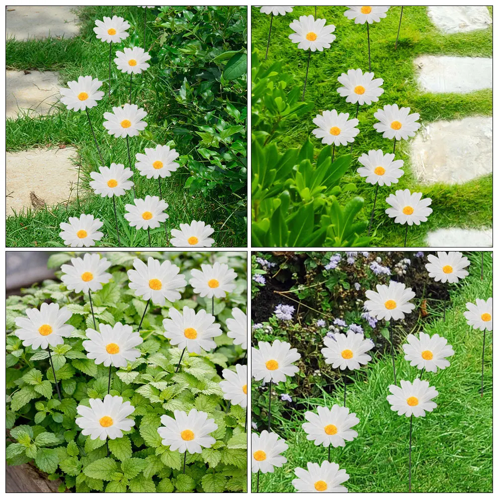 

10Pcs Flower Garden Decor Stakes Anti-Wear Material Decorative Lawn Ornaments for Outdoor Garden Yard Backyard Spring Decoration