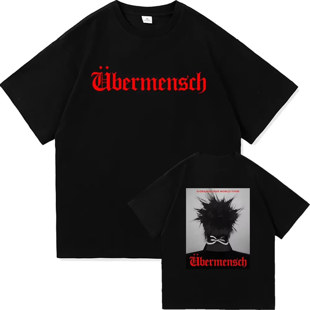 G-Dragon 2025 World Tour T-Shirt Album Übermensch Männer/Frauen Kleidung Retro Harajuku Hochwertige Kleidung Baumwolle T-Shirts Tag Geschenke
