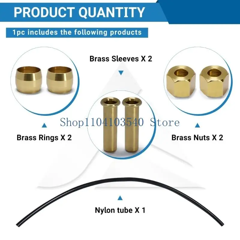 02DC Air Compressor Unloader Tube Kit Replacement Line Assembly with Metal Ends, Repair Set for Compressor Service, Install, and