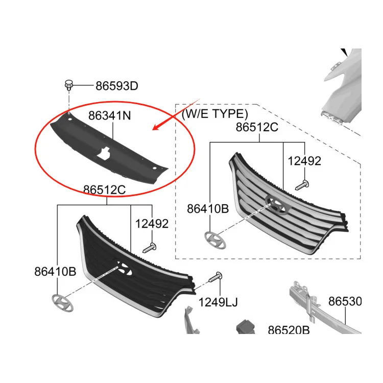 

Damei High Quality Cover Assembly-Radiator Grill 863414H700 86341-4H700 For H-1 Starrex IMax I800