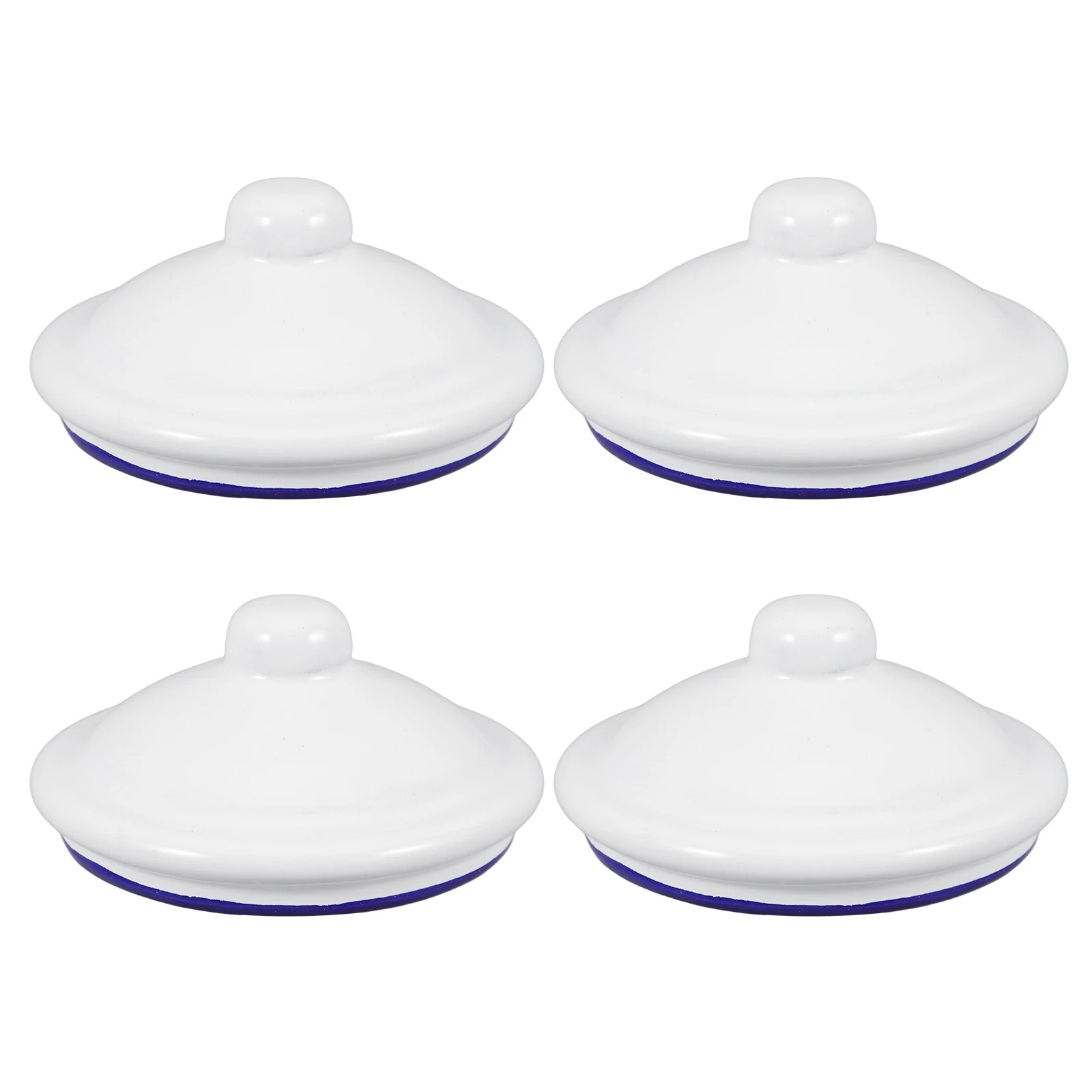 

4 Pcs Mugs Enamel Lid Cup Cover Vintage Lids for Tea Teacup White Kettle Coffee Travel