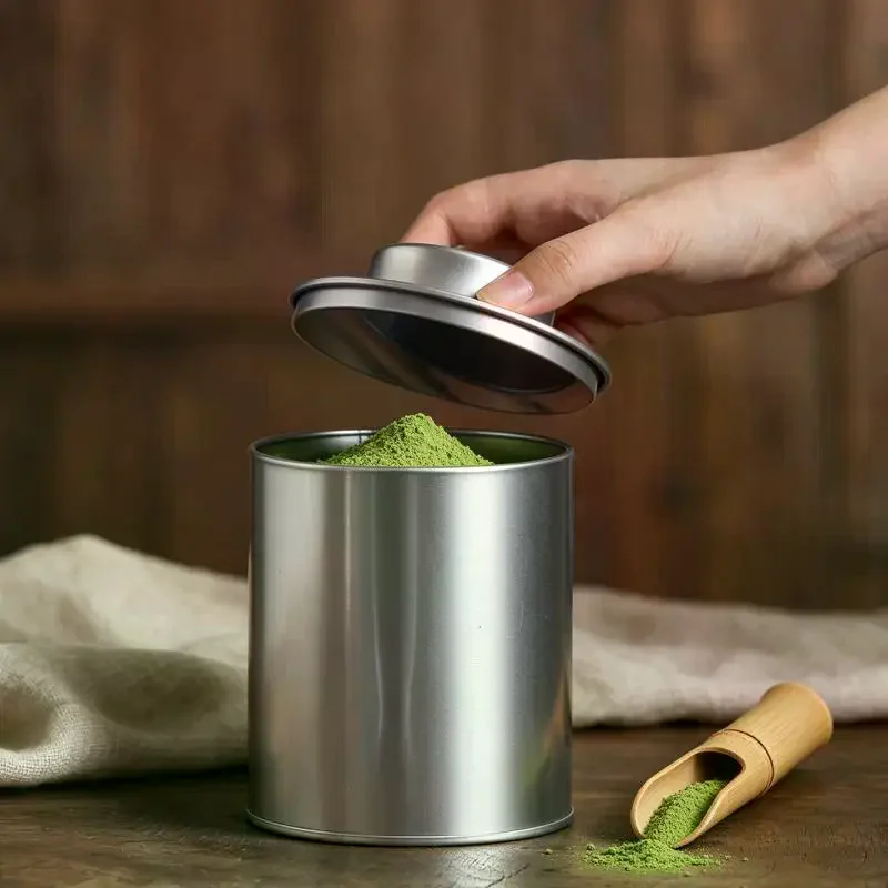 Portable Mini Matcha Powder Can Thick Tinplate Tea Sealed Jar Spice Storage Box Container Box Kitchen Gadgets Household