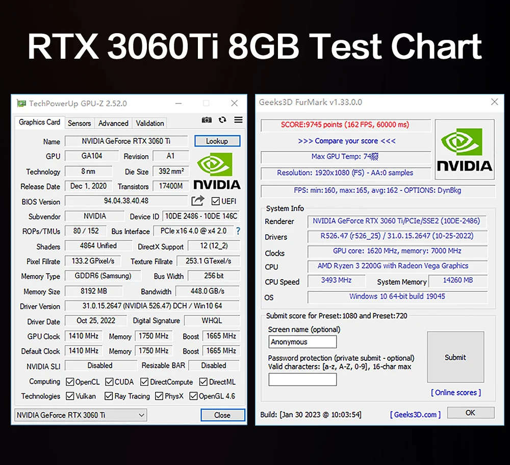 بطاقة رسومات MLLSE RTX 3060Ti 8GB X-GAME GDDR6 256bit NVIDIA GPU 8Pin HDMI * 1 DP * 3 PCI Express 4.0 x16 rtx3060ti 8gb بطاقة فيديو