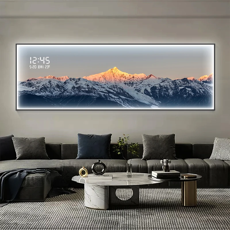 غرفة المعيشة الديكور اللوحة ساعة إلكترونية الحديثة الراقية الإبداع ساعة حائط عناصر ديكور المنزل reloj de pared الأثاث #3