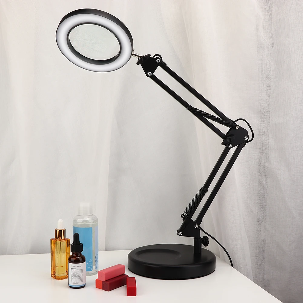 Professional USB Desktop Magnifier Lamp Tattoo Foldable 5X Magnifying Glass Led Lamp With 3 Gears Discoloration 10 Dimming Modes