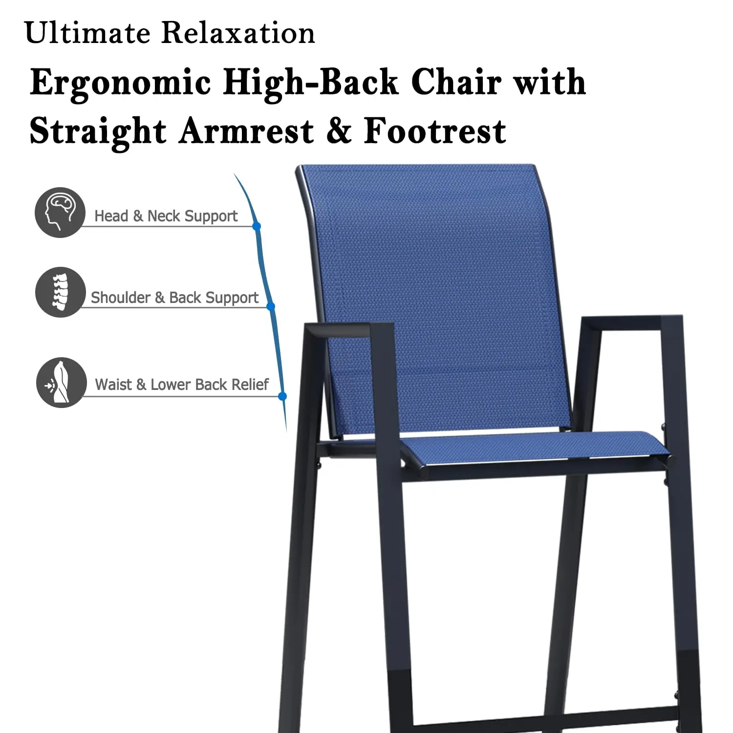 Outdoor Bar Stools 4-Pack, High Back Patio Bar Chairs with Armrest, All-Weather Balcony Counter Pool Furniture, Customized