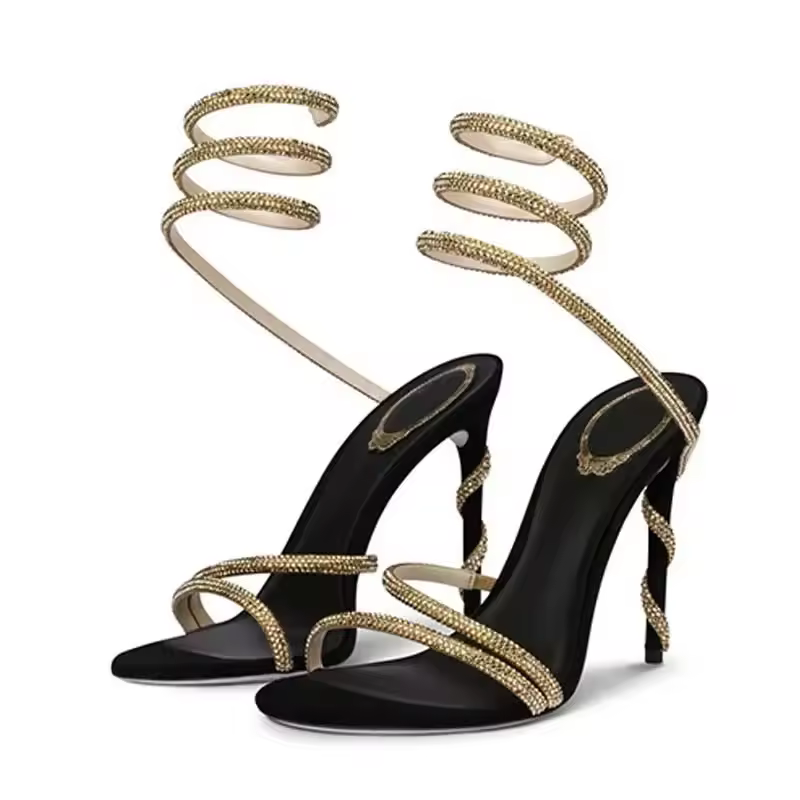 Eilyken Fashion Crystal Stiletto High Heels Woman Sandals Street Style Sexy Open Toe Wedding Party Prom Ankle Strap Shoes - AliExpress 