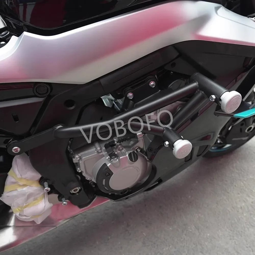 For CFMOTO 675SR-R CF650-10 Double Head Stunt Crash Bar Anti-Fall Bumper Engine Guard Modified Sportbike Accessories