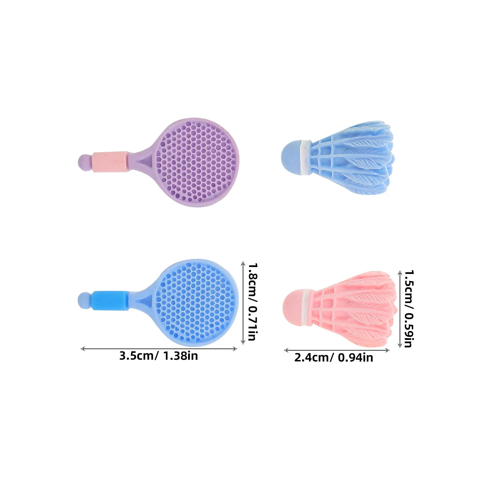 12 set di racchette da badminton in miniatura per la decorazione della stanza dei bambini Bomboniere Aspetto realistico Accessori per casa delle bambole in miniatura