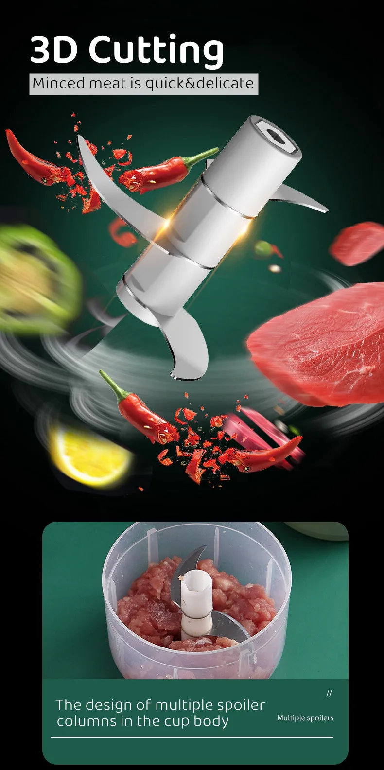 100/250ML ไฟฟ้าอาหาร Chopper กระเทียม Crusher เครื่องบด Mini ผักกระเทียม Chopper Masher เครื่อง Gadgets ครัว