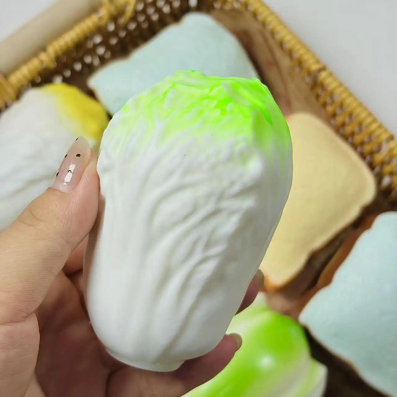 New Chinese Cabbage Squishy Toy Crunchy Crispy Building Block Handmade Squeaky Ball ASMR Stress Relief Fidget Gift Kids Adults