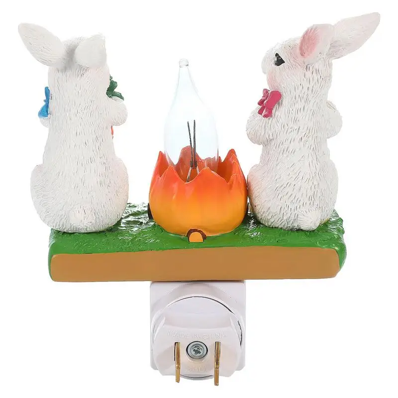 กระต่าย Bonfire Night Light LED Bunny Light โคมไฟตกแต่งไฟโคมไฟข้างเตียง Easter Bunny Campfire ไฟตกแต่งวันหยุด