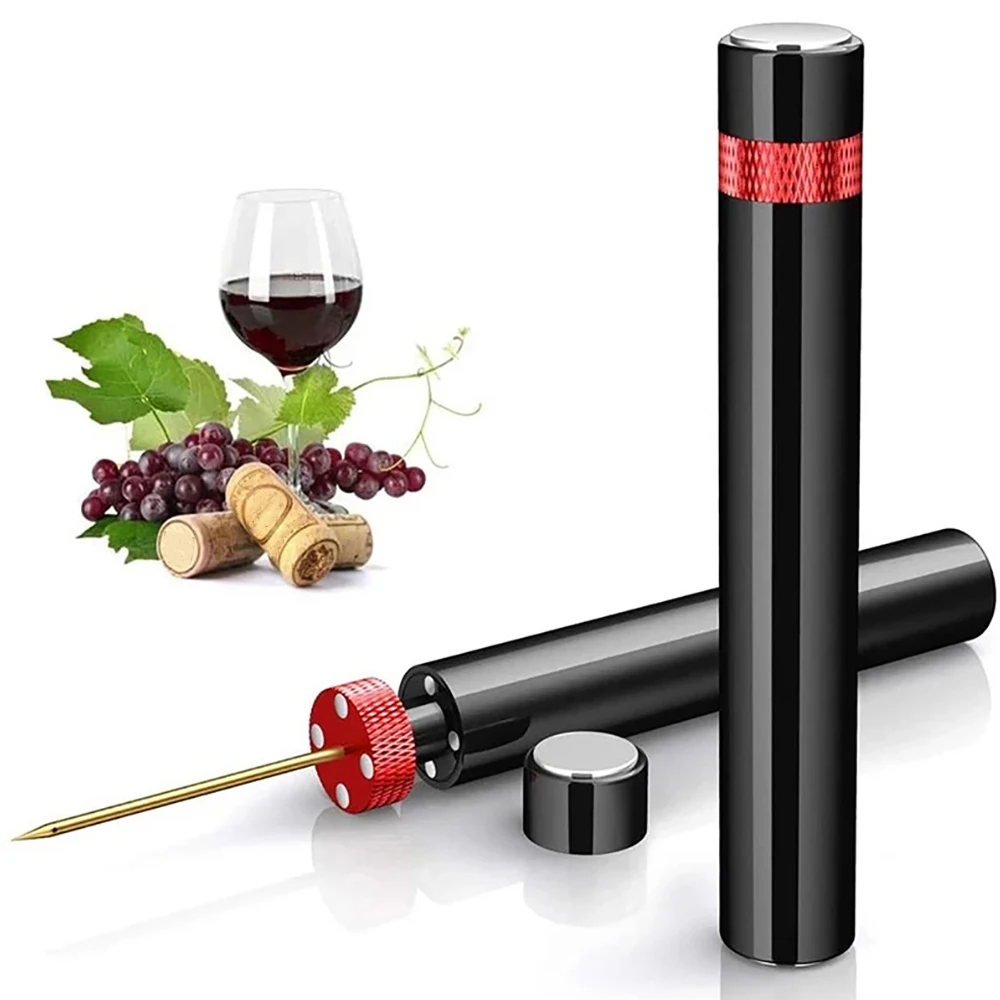 Portable Air Pump Wine Bottle Opener Safe Stainless Steel Pin Cork Remover Air Pressure Corkscrew Kitchen Tools Bar Accessories