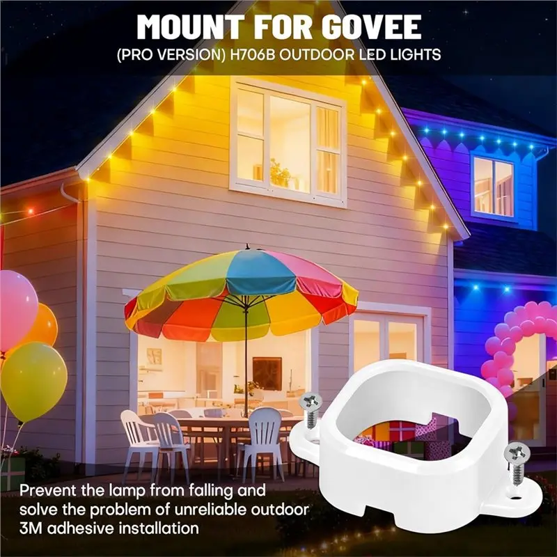 A36T-For Govee Pro H706 For Govee H706 Mounting Brackets 65 Pcs Installation Light Clips Replacement For Outdoor Lights