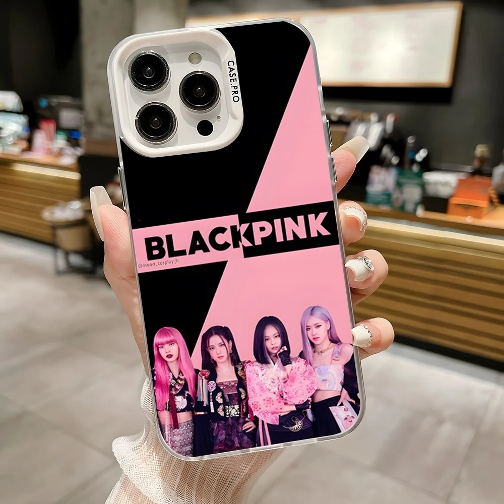 Kpop-BLACKPINKs-Girls  Phone Case Black White Cool for IPhone 16 15 14 13 12 Pro Max 11 2024 Fashion couple