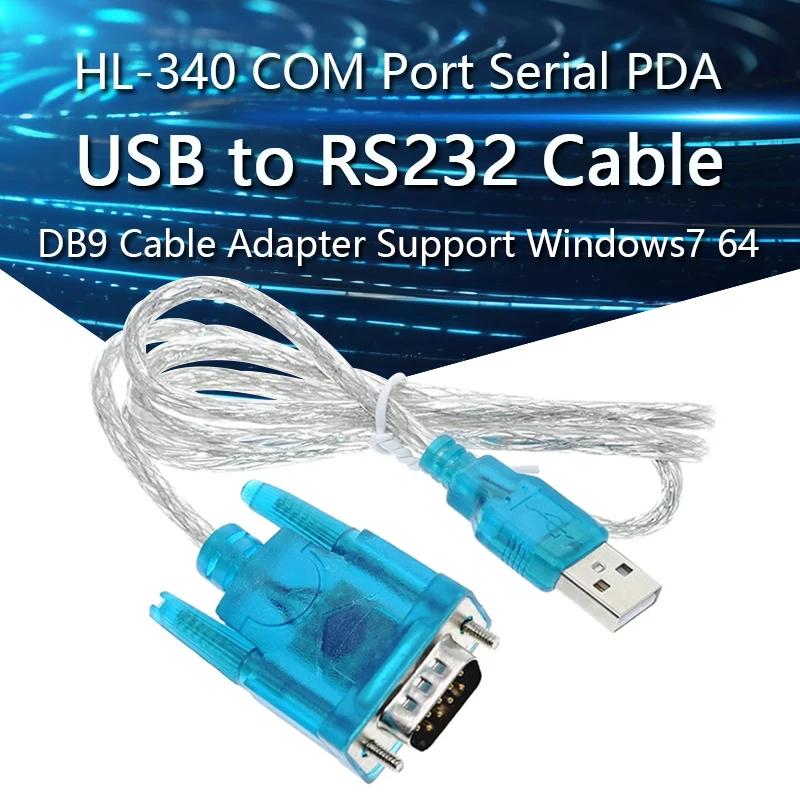 New HL-340 USB to RS232 COM Port Serial PDA 9 pin DB9 Cable Adapter Support Windows7 64