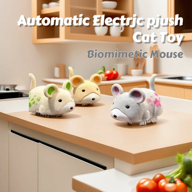 Automatisches elektrisches Maus-Katzenspielzeug – realistisches, selbstspielendes, motorisiertes Verfolgungsspielzeug für Katzen und Kätzchen, interaktives Spielzeug