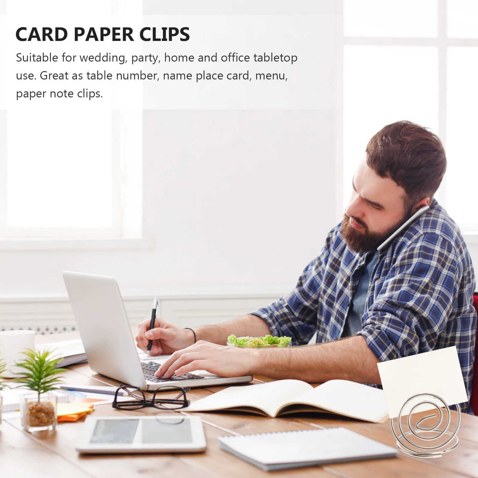 

10 pcs Desktop Photo Clips Silver Heart Shape Table Number Holders For Wedding Party Menu Name Card Display Spiral Base Paper