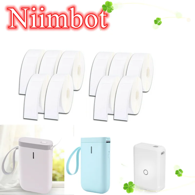 Niimbot D11 D101 D110 Offical Label Sticker Paper Rolls Various sizes of White Color Label Papers 3 5 10 Rolls