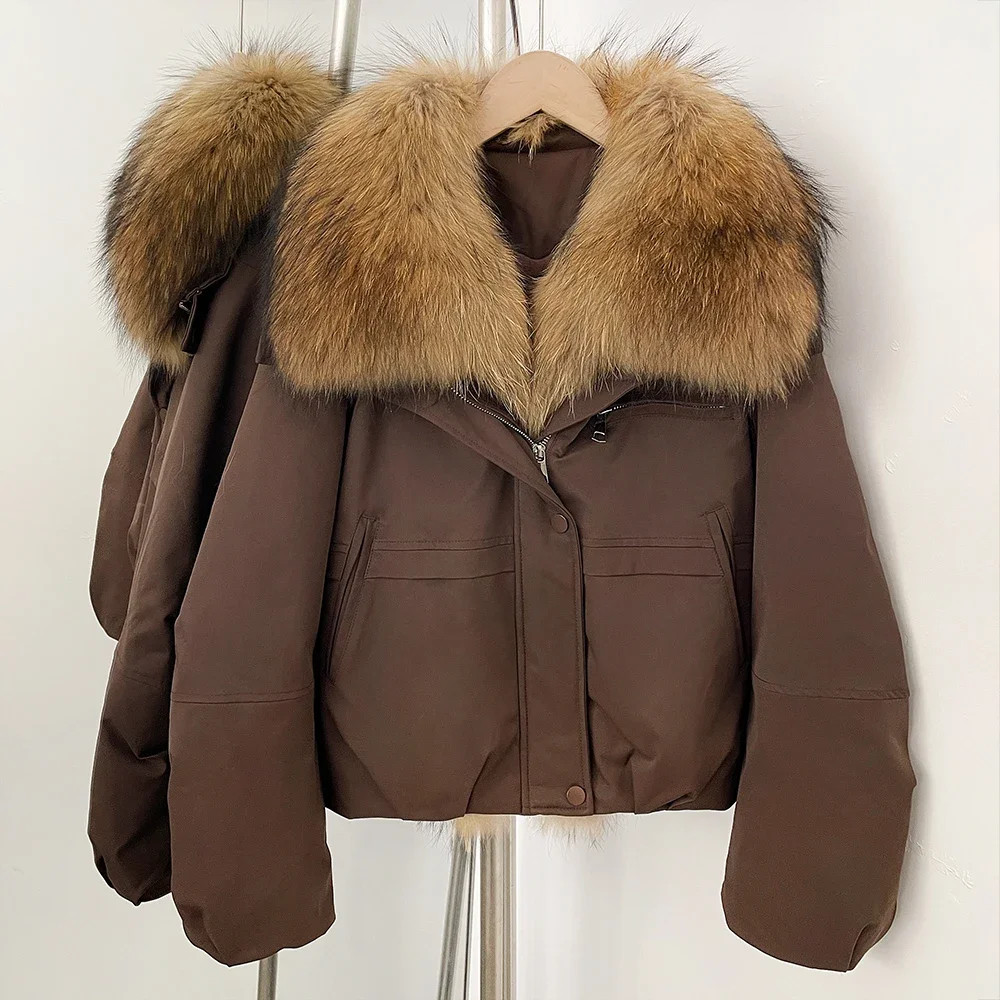 OFTBUY سترات مع فرو طبيعي للنساء معطف شتوي معطف فرو للسيدات Manteau فام 2026 جديد في السترات والسترات فرو الثعلب