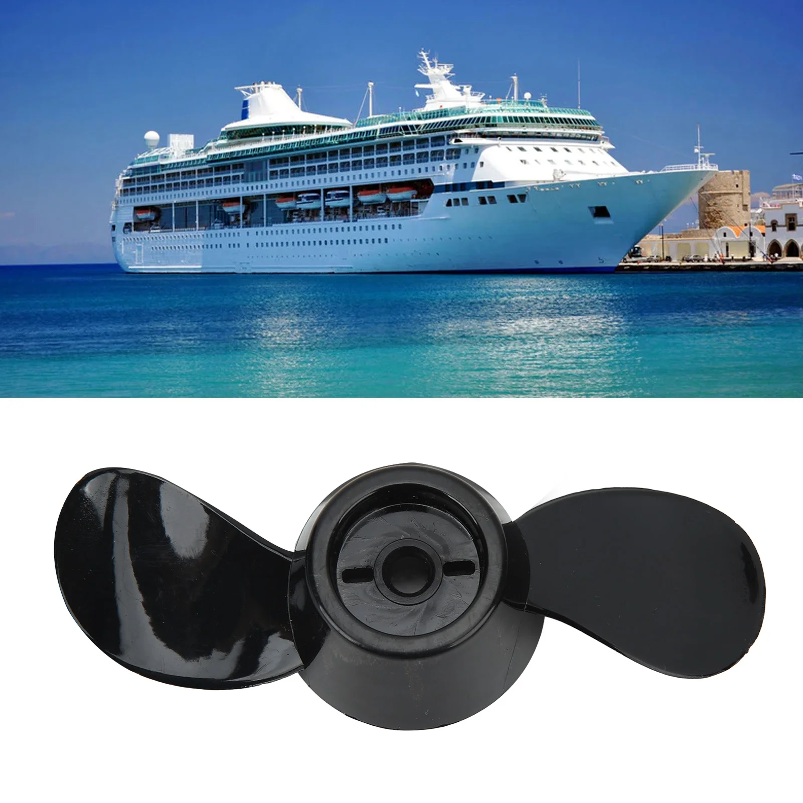 المروحة البلاستيكية السميكة 2 شفرة استبدال المروحة لمحركات 12 فولت 24 فولت المروحة البديلة السوداء