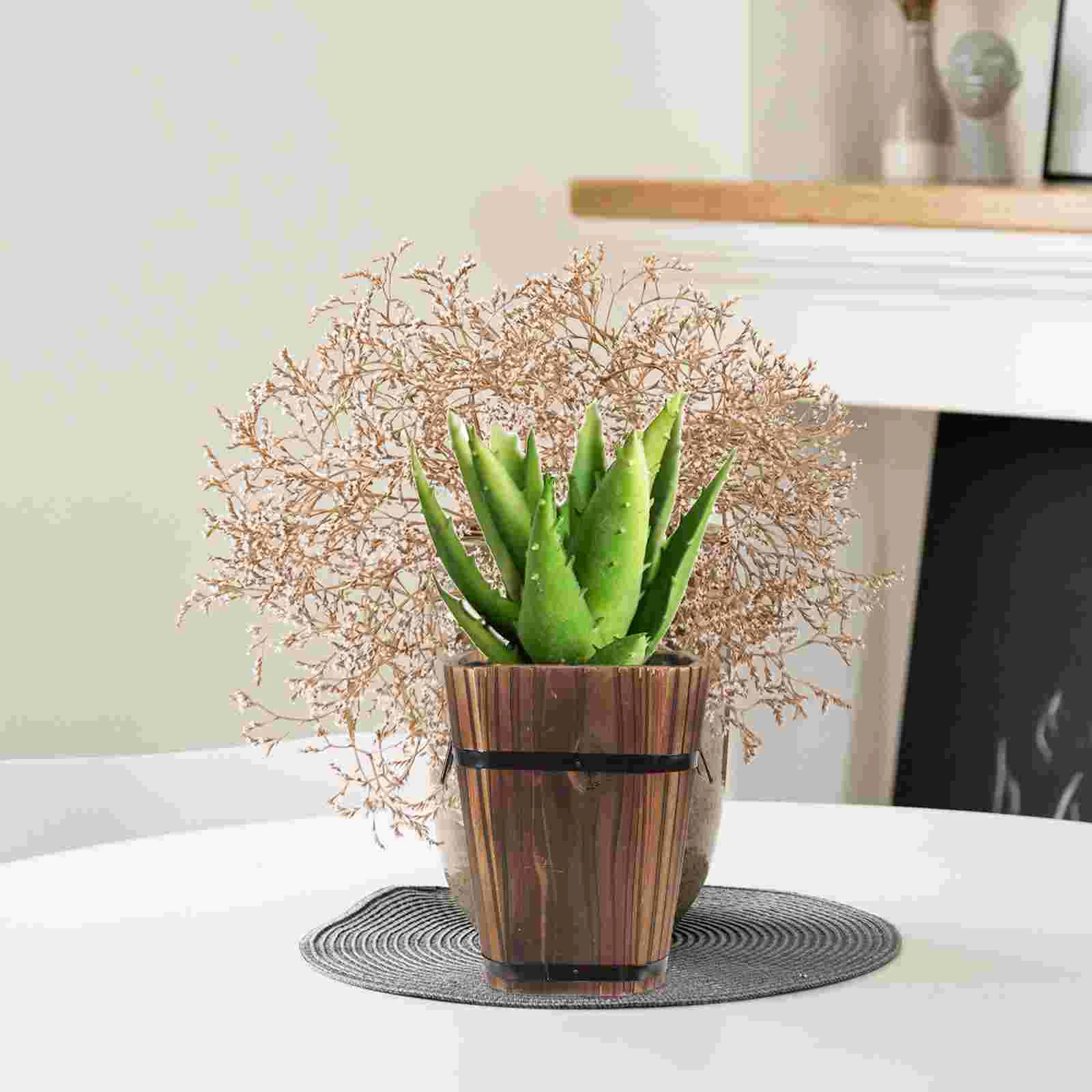 Succulente bloempot massief houten emmer vat Home Decor Retro stijl decoratieve inrichting houder versieren