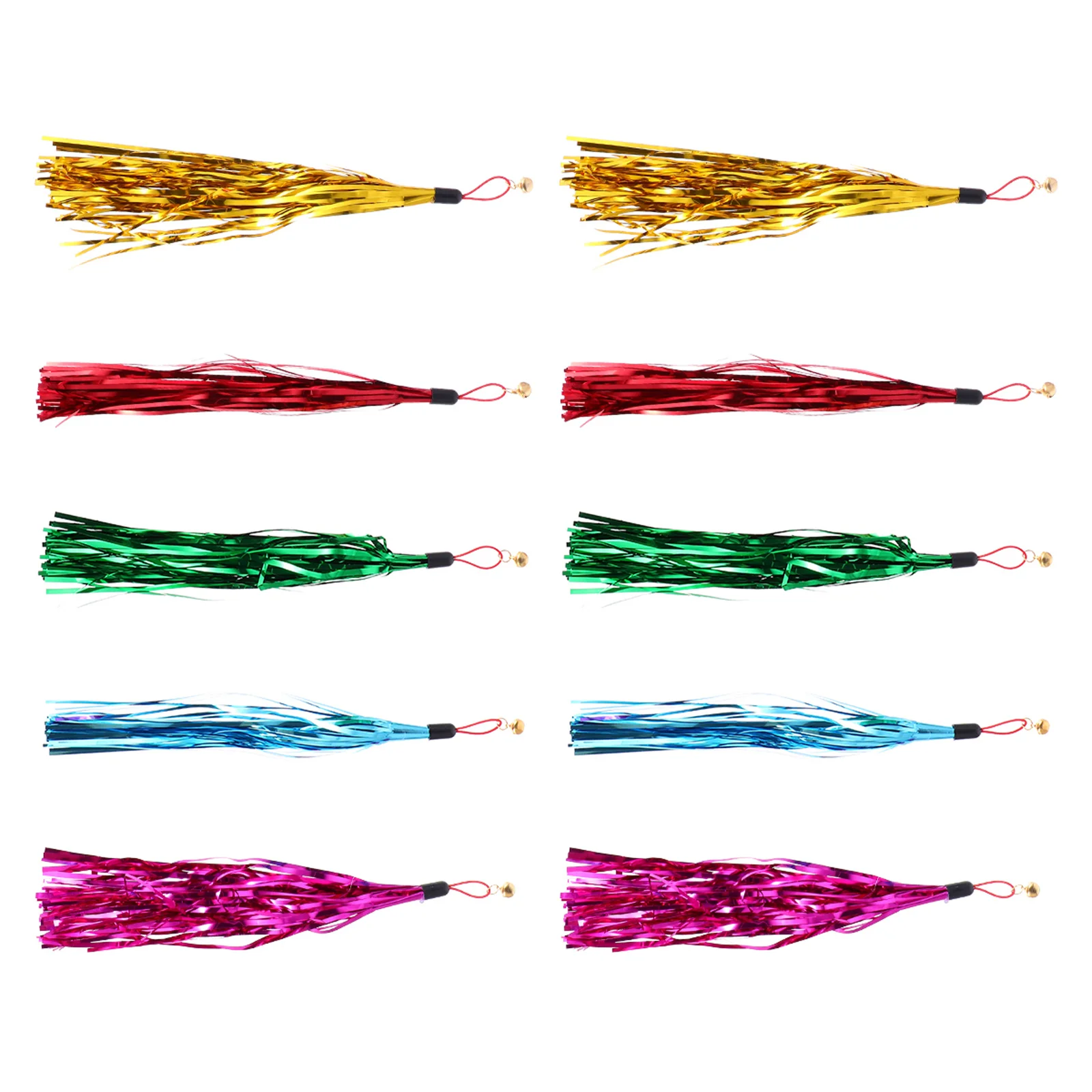 

10pcs Cat Teaser Replacement Refills Glitter Tassels Dangle For Cats Interactive Play Kitten Teasing Wand Cat Spare Indoor Pet
