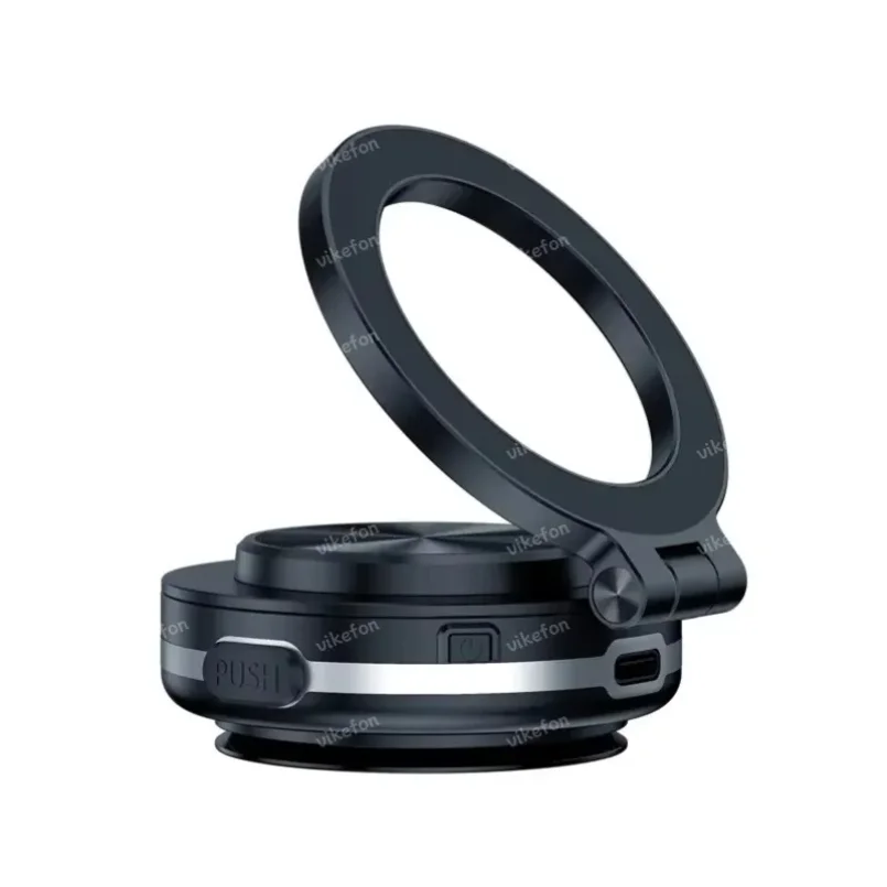 360 Rotation Car Phone Stand Vacuum Magnetic Suction Cup Holder For Magsafe iPhone 16 15 14 13 12 Electric Vacuum Folding Swivel image 2
