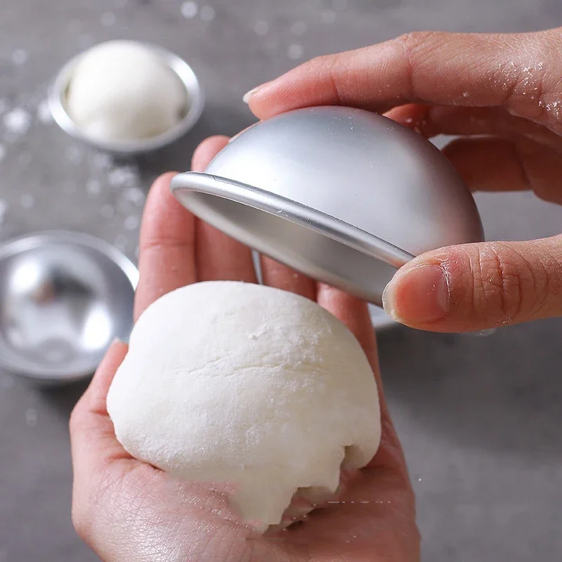 Practical Daifuku Dessert Bomb Mold Pan Tin Baking Cake Pastry Mould Snowball Mochi Mold 3D Aluminum Ball