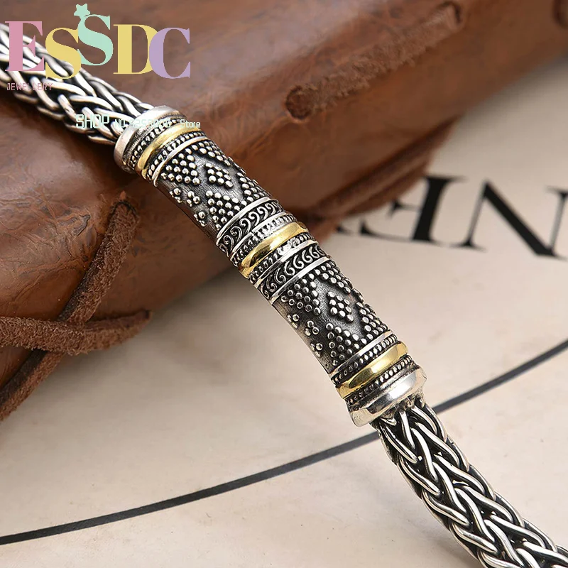2026 New Retro Old Hand Woven Dragon Bone Men's Bracelet Retro Creative Personalized High-end Couple Gift Personalized