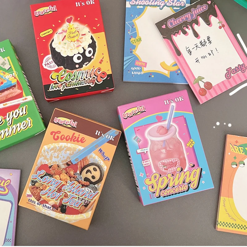 50Pcs Kawaii Vintage Memo Pad Decoration Scrapbooking Collage Album DIY Diary Office Message Notes Paper Notepad Stationery