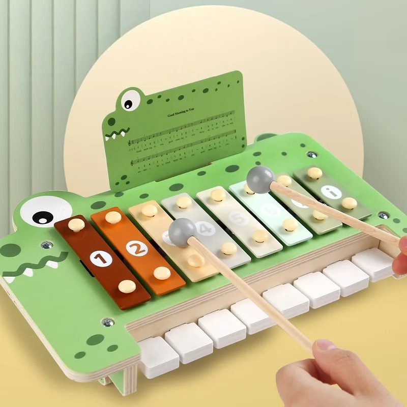 Montessori Wooden Toys Percussion Xylophone Set Musical Instruments for Toddlers Preschool Educational Gifts