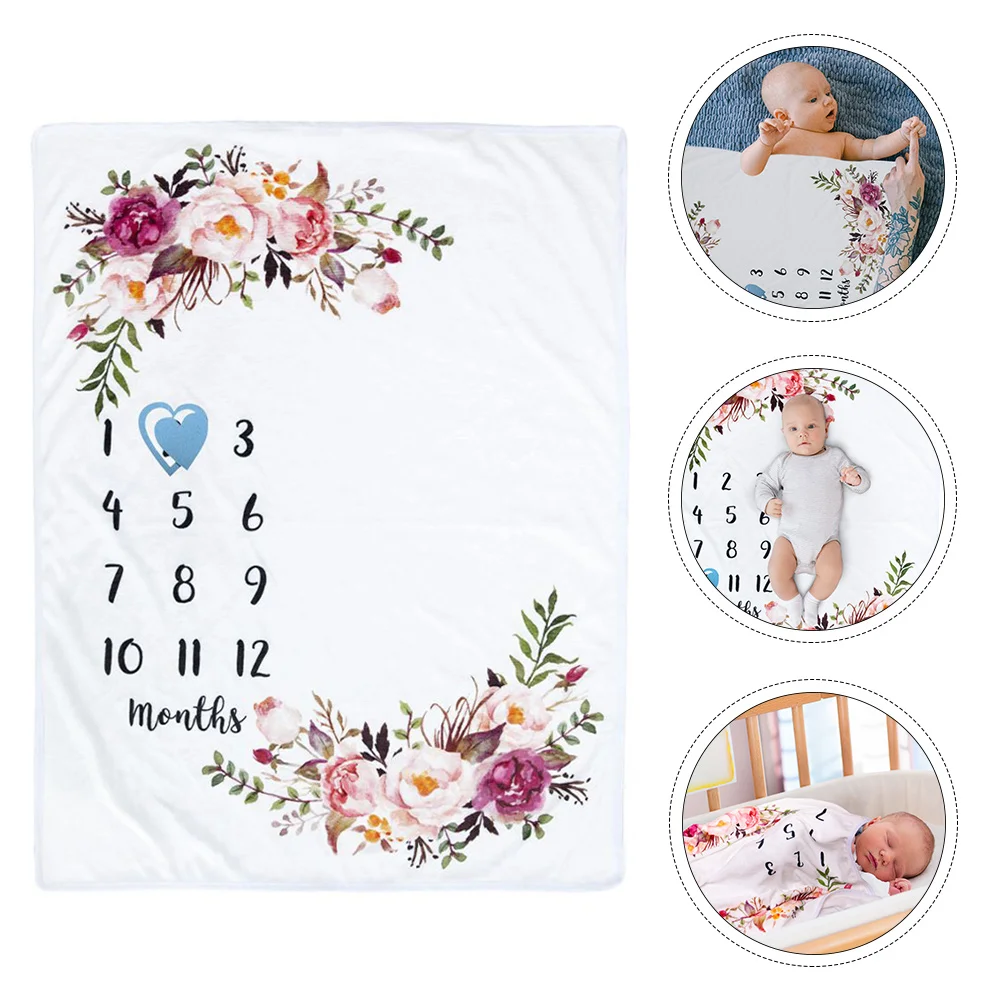 Baby Photography Prop Background Blankets Newborn Month Gift White Flannel Shower