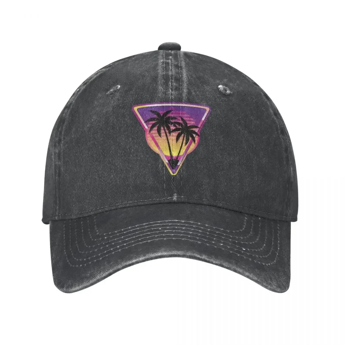 Pink Vaporwave Island Cowboy Hat  Distressed Washed Cap Sports Caps Outdoor All Seasons Travel Adjustable Hat for Women Men