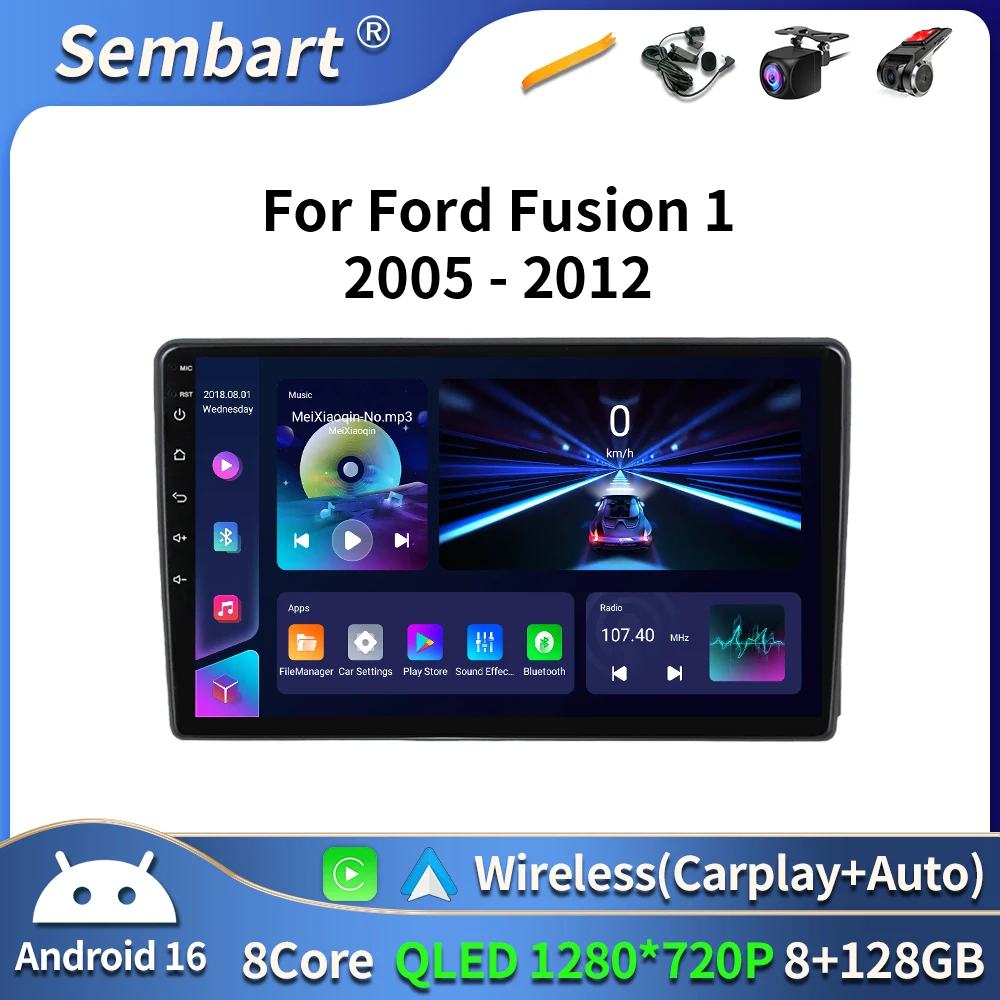 

2 Din Android 16 Auto Car Radio Multimedia Player For Ford Fusion 1 2005 - 2012 GPS Navigation 4G Carplay Stereo BT DVD