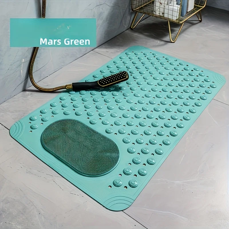Non Slip Bath Shower Mat with Suction Cups Textured Massage Design Quick Drain Hole Safety Mat for Home Hotel Bathroom