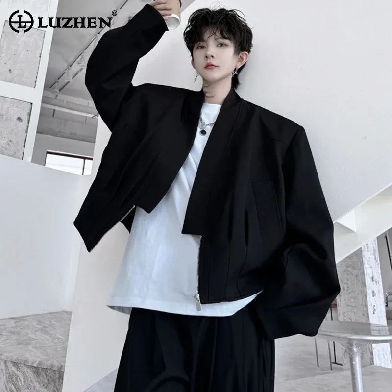 

LUZHEN Men Jacket Elegant Simplicity Fashion Handsome Korean High Quality Clothing Original Solid Color Casual Male Coats LZ5387