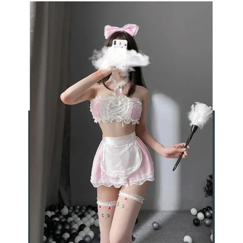 NO3 Japanese Sexy Cute Lovely Maid Blue Pink Anime Cospaly Erotic Role Play Kawaii Christmas Lingerie Outfits for Women 20 BOCOS