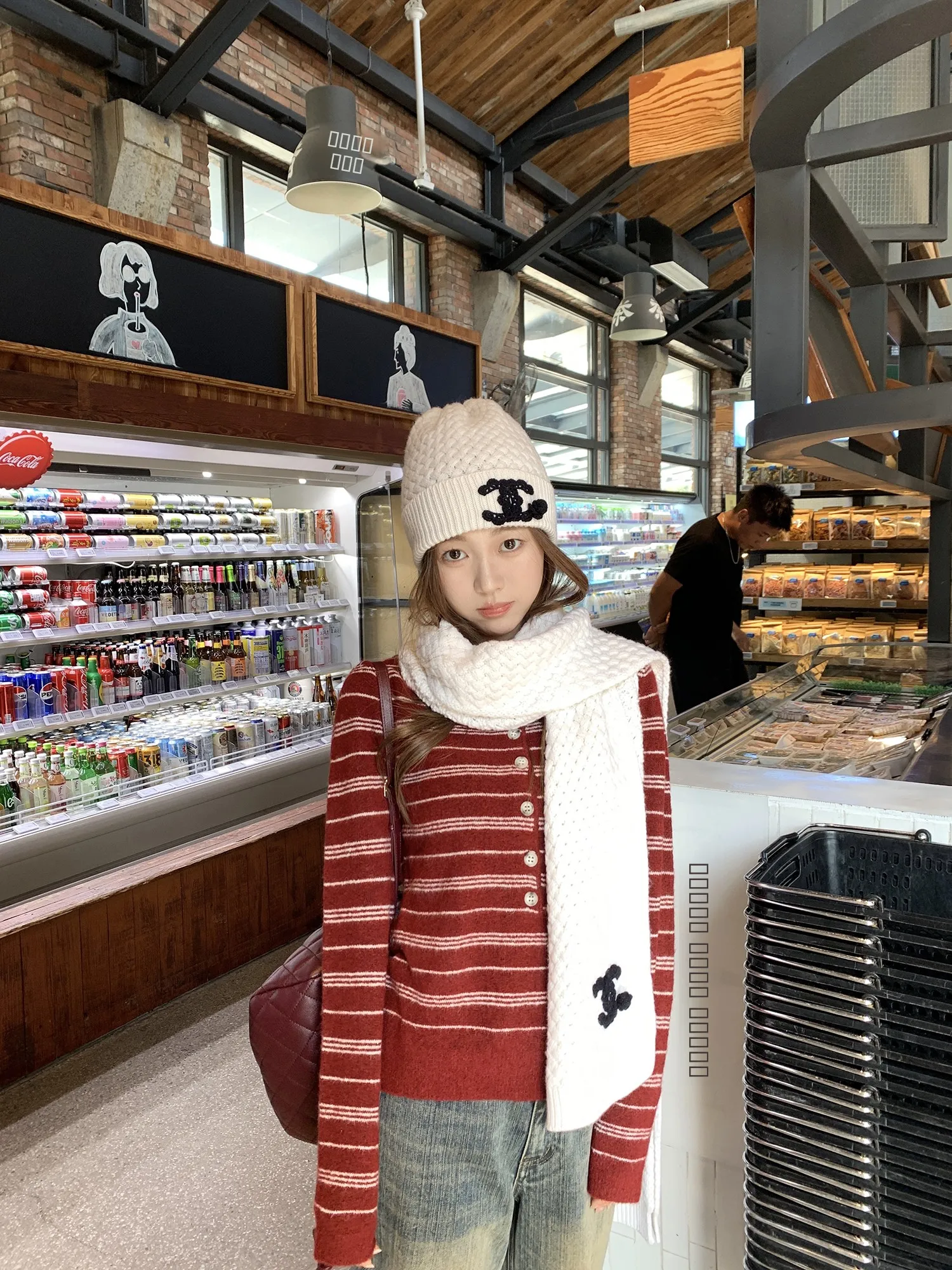 

Casual Henry Stripes Korean Flavor Sweater Warmth Heating Long Sve round Ne Regular Fit Commute Sle Autumn Winter Sweater