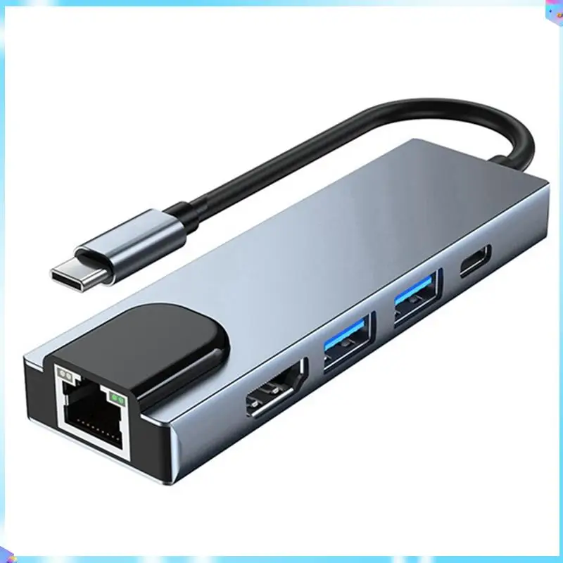 

N93R Multipurpose Type C Docking Station: 5 Ports Including -Compatible 4K, RJ45, USB 3.0 For Laptop