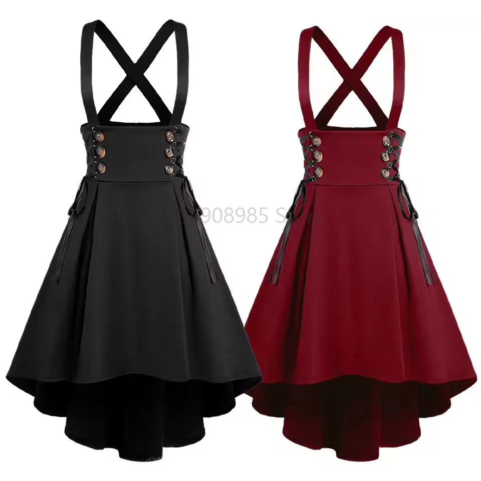 Юбка больших размеров на шнуровке с высокими и низкими подтяжками, женская всесезонная носимая юбка на молнии сзади с асимметричным ремешком Юбка больших размеров на шнуровке с высокими и низкими подтяжками, женская всесезонная носимая юбка на молнии сзади с асимметричным ремешком