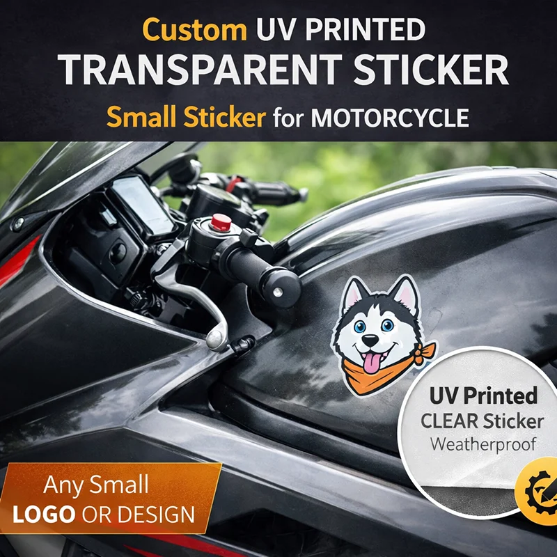 Bulk Custom UV Printed Transparent Logo Stickers Small Clear Decals Same Design 10 20 30 PCS view 6