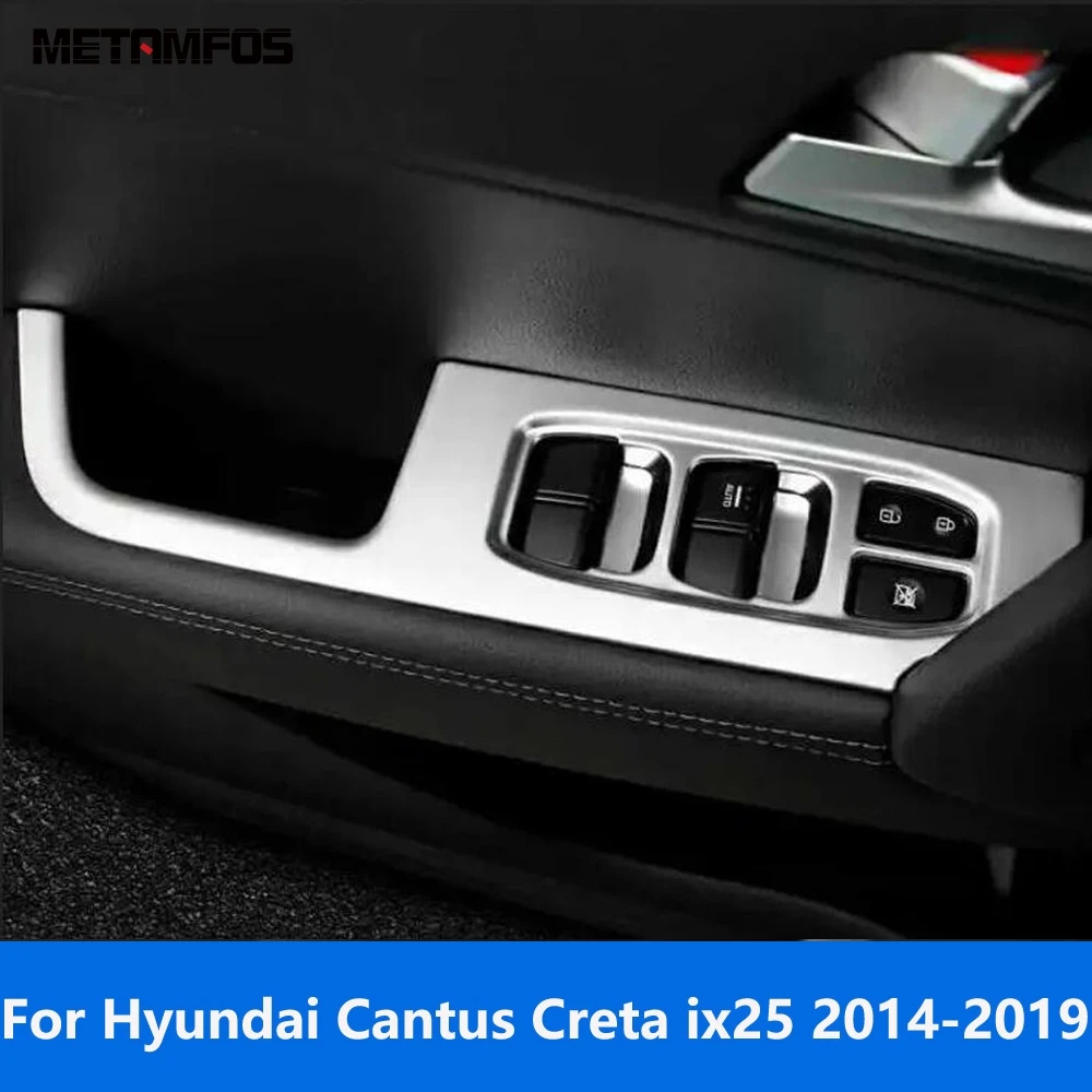 

Накладка переключателя подъема окна для Hyundai Cantus Creta ix25 2014-2018 2019, матовая внутренняя рамка подлокотника, аксессуары, Стайлинг автомобиля