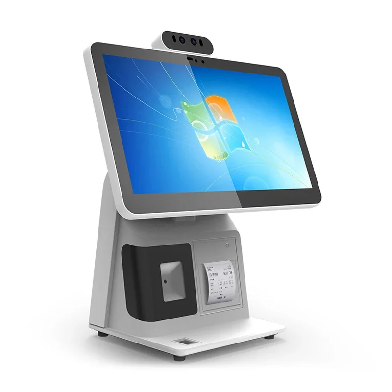 

All in one pos system machine terminal dual screen restaurant retail pos system cash register with printer