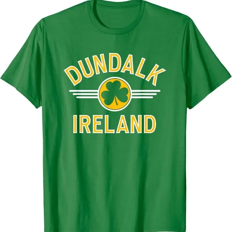 Dundalk Ireland Shamrock Circle Amber Print T Shirt