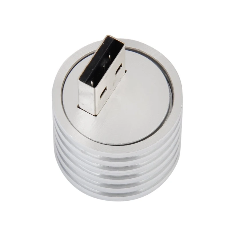 Alumínio USB LED Lamp Socket, holofote, lanterna, luz branca, 3X, 3W