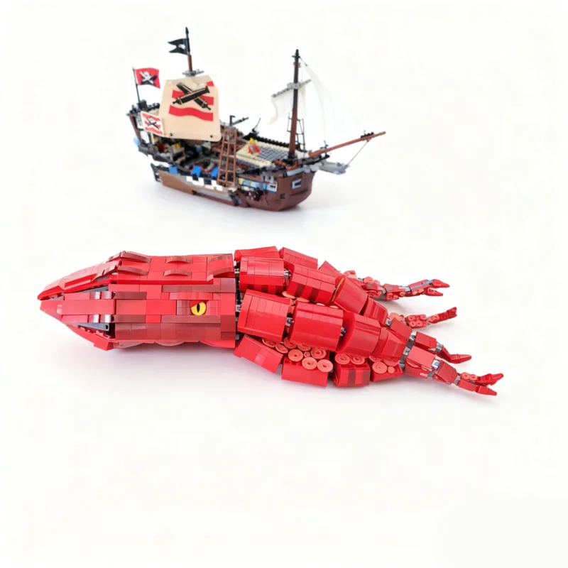 1601 pçs moc o ataque kraken piratased modelo blocos de construção montar brinquedo diy criativo presente natal ideia educação tijolo